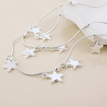 Load image into Gallery viewer, POM Stardust Silver Plated Double Strand Star Drop Necklace