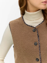 Load image into Gallery viewer, Vero Moda Animal Print Lined Teddy Gilet - Camel