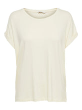 Load image into Gallery viewer, ONLY Short Sleeve Fold Up Cuff T-Shirt - Antique White