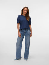 Load image into Gallery viewer, AWARE Kerry Puff Sleeve Organic Cotton T-Shirt - Navy