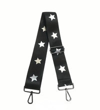 Load image into Gallery viewer, Black and Silver Stars Bag Strap