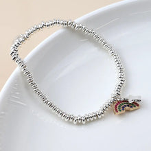 Load image into Gallery viewer, POM Silver Plated Star &amp; Crystal Rainbow Charm Bracelet