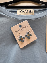 Load image into Gallery viewer, Isles and Stars Blue Flower Stud Earrings - Gold