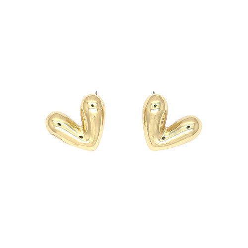 Unique Heart Shape Chunky Earring-Gold