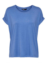Load image into Gallery viewer, ONLY Short Sleeve Fold Up Cuff T-Shirt - Blue Yonder