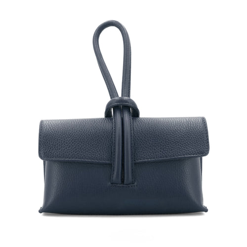 Leather Loop Handle Bag - Navy