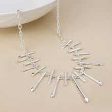 Load image into Gallery viewer, POM Cassia Silver Plated Multi Mixed Length Bar Necklace