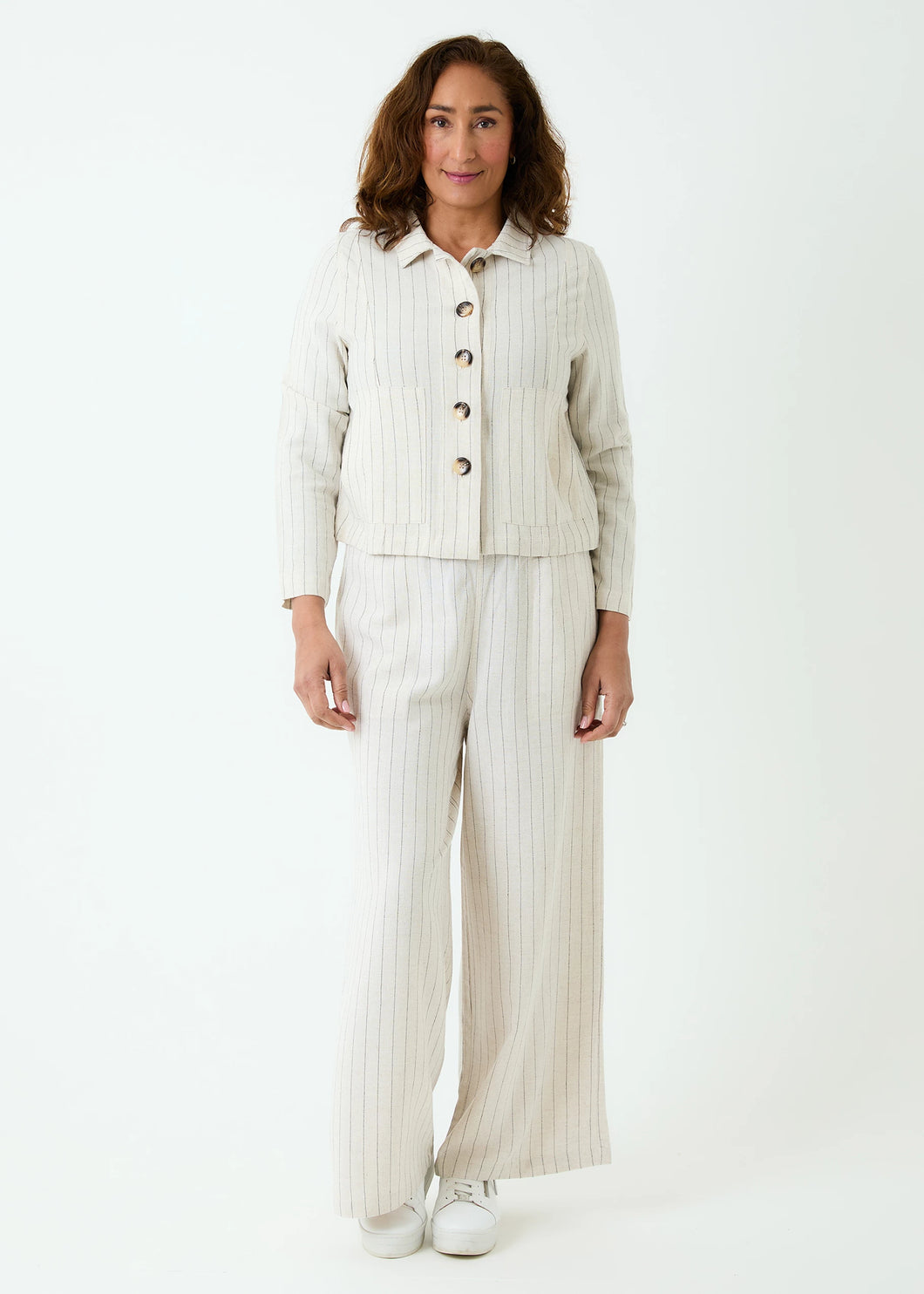 Dreams Pinstriped Trousers - Stone