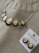 Load image into Gallery viewer, Tri Colour Painted Statement Necklace - Silver, Gold, Black