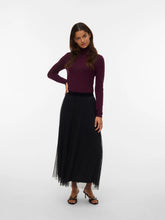 Load image into Gallery viewer, Vero Moda Pleated Net Mid Waist Skirt - Black