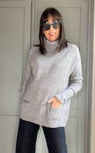 Load image into Gallery viewer, Silver Grey Roll Neck Pocket Jumper