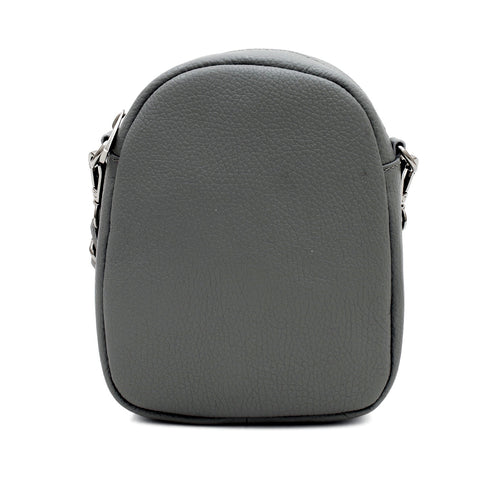 Small Dark Grey Cross body Leather Bag