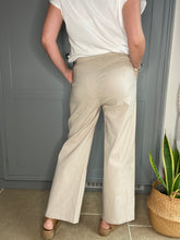 Load image into Gallery viewer, Beige Stretch Wide Leg Trousers