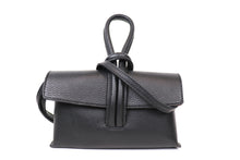 Load image into Gallery viewer, Black Leather Loop Handle Bag