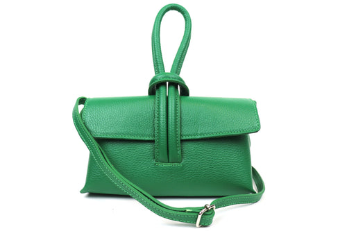 Green Leather Loop Handle Bag