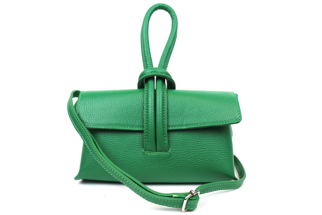 Green Leather Loop Handle Bag