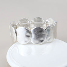 Load image into Gallery viewer, POM Silver Plated Organic Disc Bracelet