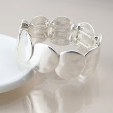 Load image into Gallery viewer, POM Silver Plated Organic Disc Bracelet