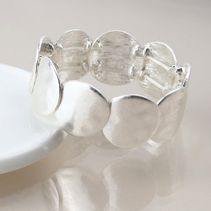 POM Silver Plated Organic Disc Bracelet