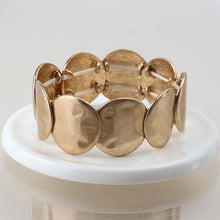 Load image into Gallery viewer, POM Gold Plated Organic Disc Bracelet