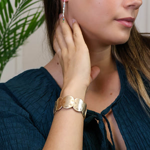 POM Gold Plated Organic Disc Bracelet