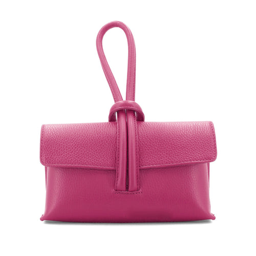 Hot Pink Leather Loop Handle Bag