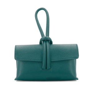 Teal Leather Loop Handle Bag