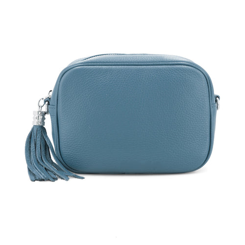 Denim Leather Cross Body Camera Bag