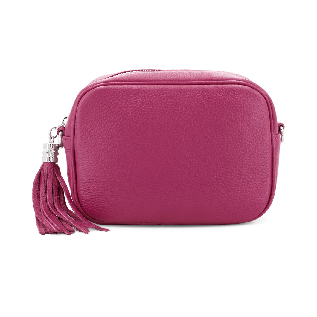 Fuchsia Leather Camera Bag