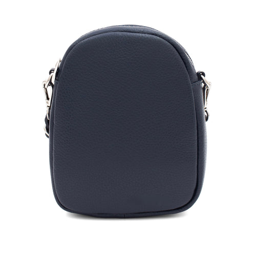 Navy Small Leather Cross Body Bag