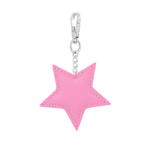 Pale Pink Leather Star Keyring/Charm