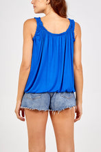 Load image into Gallery viewer, Royal Blue Bubble Hem Sleeveless Top
