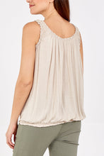 Load image into Gallery viewer, Beige Bubble Hem Sleeveless Top