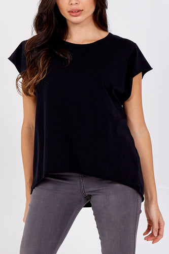 Made in Italy Black Hi Low Tee