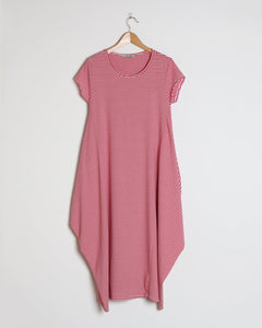 Hot Pink Striped Jersey Parachute Dress