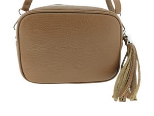 Dark Beige Leather Cross body Bag