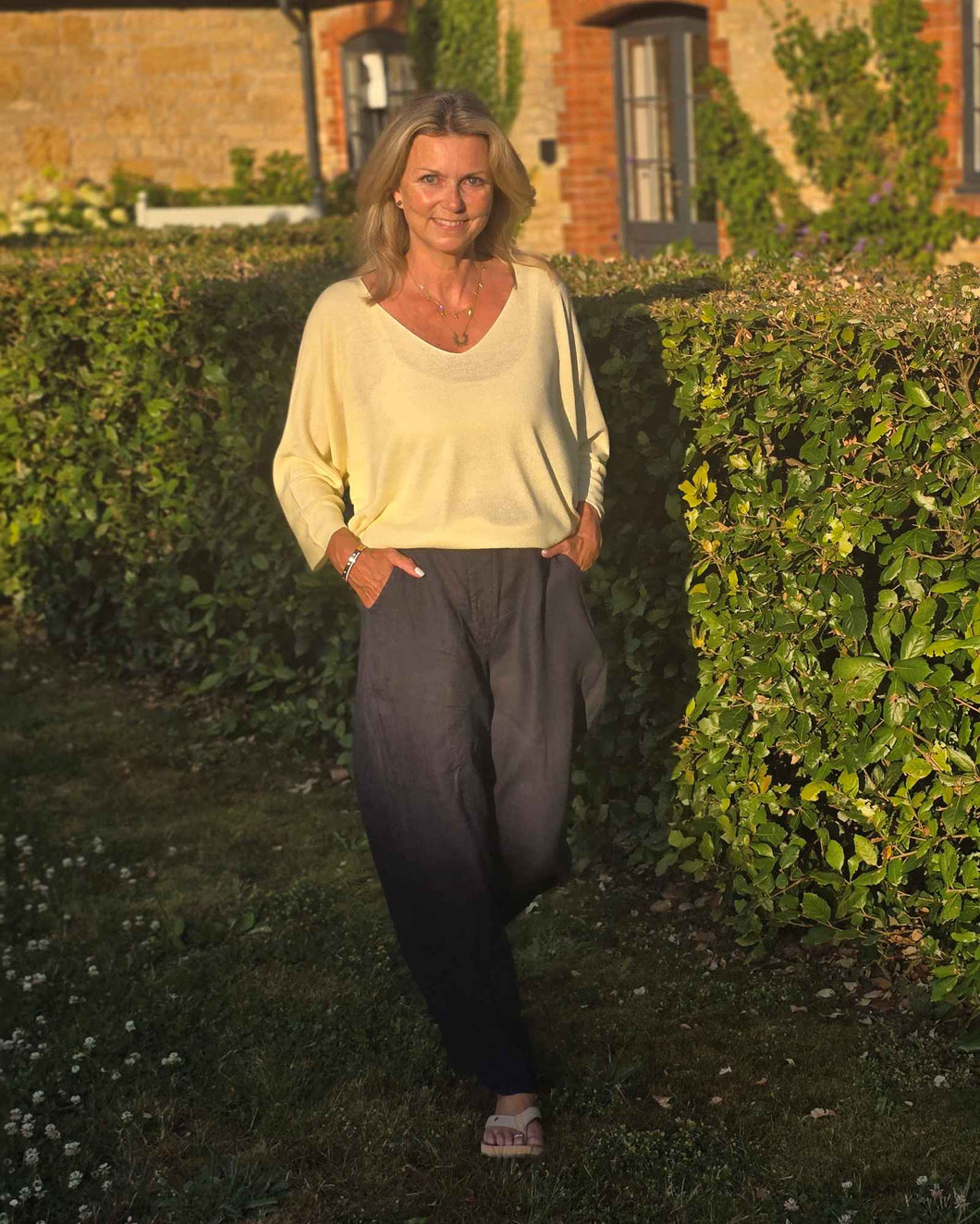 Cadenza Italy Summer Knitted Top - Buttery Yellow