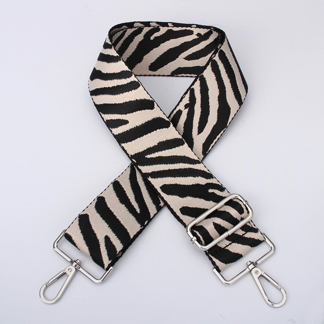 Black & Cream Zebra Bag Strap