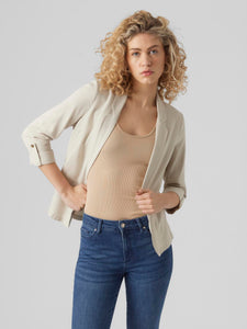 Vero Moda 3/4 Sleeve Beige Blazer