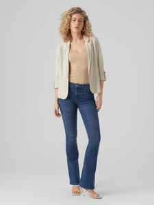 Vero Moda 3/4 Sleeve Beige Blazer