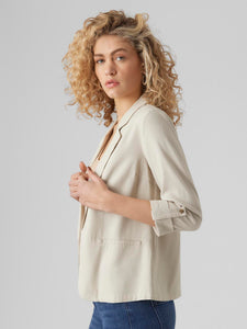 Vero Moda 3/4 Sleeve Beige Blazer