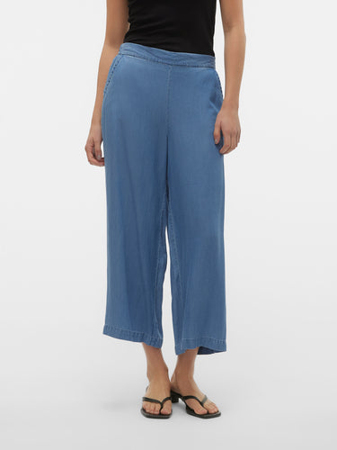 Vero Moda Cropped Tencel Trousers - Light Denim