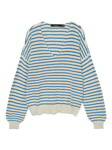 Vero Moda V Neck Long Sleeve Striped Jumper