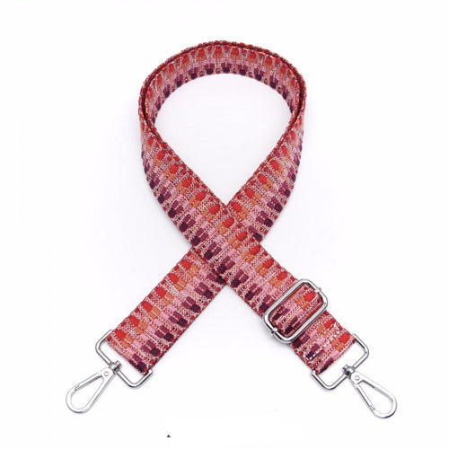 Red & Pink Z Stitch Bag Strap