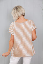 Load image into Gallery viewer, Beige &amp; White Cowl Neck Top