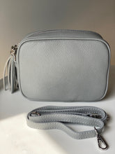 Load image into Gallery viewer, Pale Grey Leather Cross Body Camera Bag