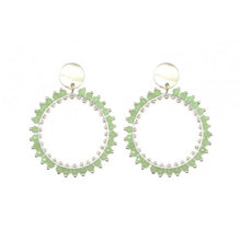 Load image into Gallery viewer, Double Round Drop Earrings - Pale Green