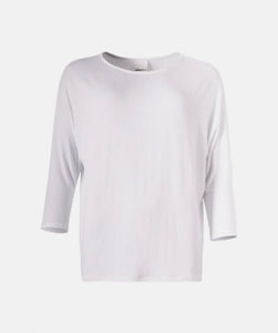 Dreams White 3/4 Sleeve Batwing Jersey Top