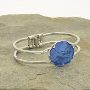 Miss Milly Blue Painted One Size Hinged Bangle