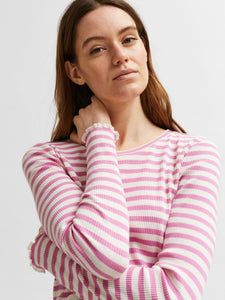 Ribbed Striped Long Sleeve Top
